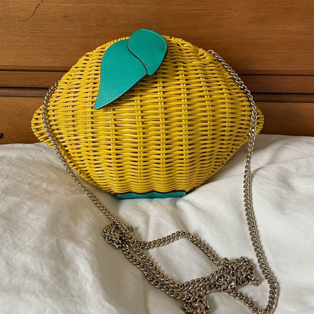 NWOT | Kate Spade New York Picnic Perfect Lemon Wicker Novelty Crossbody Bag